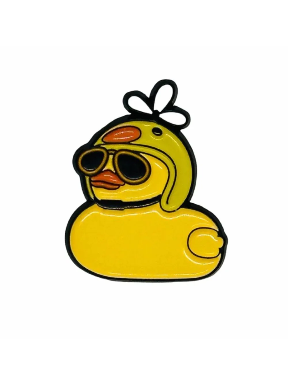 ✨Yellow Duck Enamel Pin With Sunglasses Propeller Hat Animal Duckling Brooch New